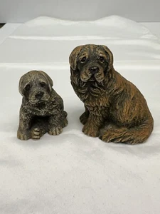 Bernhardiner Vintage Figuren 2er Set Resin Hund & Welpe Made in Taiwan Kitsch - Bild 1 von 20