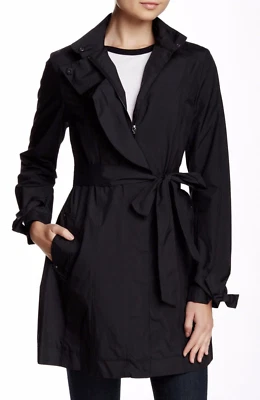 CHAQUETA GABARDINA NEGRA PEQUEÑA COLE HAAN NUEVA YORK $395 TALLA XS X-PEQUEÑA Foto 1 de 4