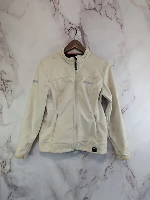 Chaqueta Klim para mujer mediana crema silbador tapón de viento caparazón suave cinta rosa  Foto 1 de 4