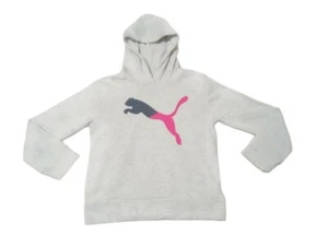 PUMA Kids Girls Fleece Hoodie Size Medium (8-10) White Pullover  - Picture 1 of 4