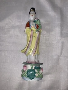 Quan Yin Skulptur in chinesischem Porzellan handbemalt 9 Zoll. FEHLENDE HAND - Bild 1 von 8