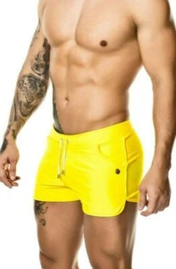 LARGE GIGO Swim Shorts Basic Mens Swimsuit Beachwear Maillot Yellow S03129 4 - Picture 1 of 3