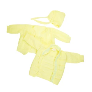 Baby Infant Knit Outfit 1980s VTG Set: Little Richie Sweaters Gnome Hat Yellow - Picture 1 of 9