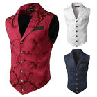 Men's Suit Vest Waistcoat Coat Sleeveless Jackets Casual Stage Costume Fashion R
