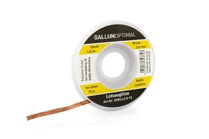 GALLUNOPTIMAL Entlötlitze Lotsauglitze Sauglitze 2 mm auf 1,5 m Antistatikspule - Bild 1 von 5