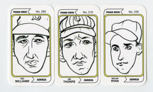 #2200034 TED WILLIAMS JIM THORPE NOLAN RYAN Mexican Beer Card Lot