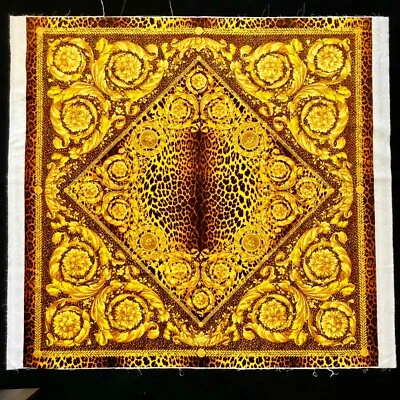 GIANNI VERSACE velvet fabric panel Wild Baroque print size 54' square  - Image 1 of 4