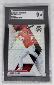 2020 Panini Chronicles Mosaic Mike Trout White Prism /25 - SGC 9 - POP 1