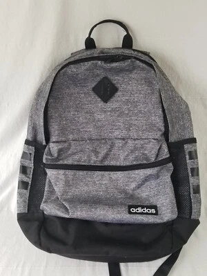 ADIDAS heathered gray laptop school gym full size book bag backpack - Image 1 of 4