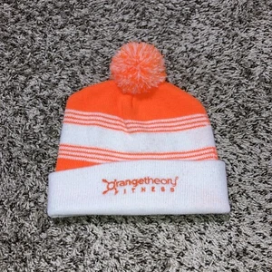 Orange Theory Fitness Beanie Mütze orange/weiß Bommelmütze - Bild 1 von 3