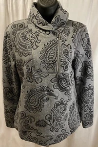 Croft & Barrow Top Bluse Damen Petite Small Paisley grau dicke Tunika elegant - Bild 1 von 8