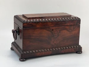 Large Tea caddy Victorian rosewood caddy chest with handles - Picture 1 of 23