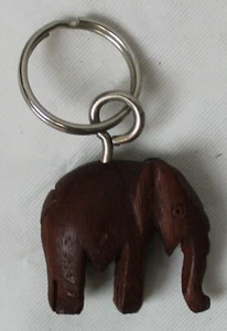 PORTE-CLEF ELEPHANT EN BOIS Burkina faso sculpté à la main - Picture 1 of 1