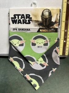 2pk Best Brands STAR WARS Disney The Mandalorian BABY YODA  Green BANDANAS - Picture 1 of 2