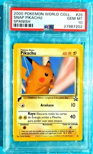 Pokemon Collezione Mondo 2000 *SNAP PIKACHU* Promo Spagnolo #26 PSA-10 - Foto 1 di 2