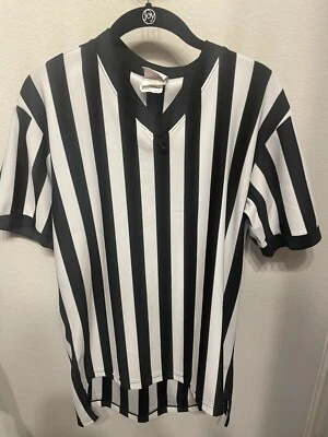 Camisa de árbitro deportivo de baloncesto Rawlings para hombre a rayas negras/blancas - mediana Foto 1 de 3