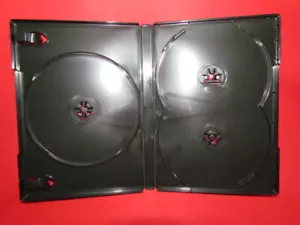 100 custodie DVD 14mm nero lucido slim triplo 3, hub sovrapposto, clip libretto QJ03 - Foto 1 di 1