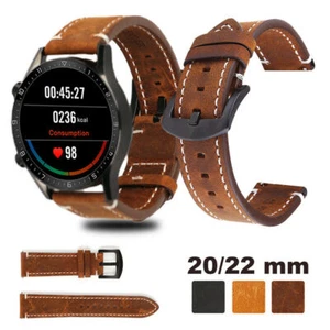 Leather Band Strap For Samsung Galaxy Watch 5 Pro 4 40-46mm 3 41 45mm Gear S3 S2 - Picture 1 of 21