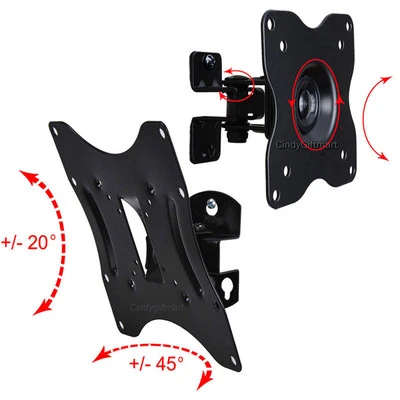 Soporte de montaje en pared para monitor de TV inclinable giratorio para 19 22 24 26 27 29 32 37 39 40 LED Foto 1 de 3