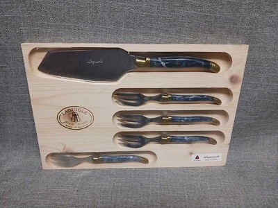 New Laguiole Jean Dubost 5 Piece Cake Set Marble Handle Sealed - Image 1 of 4