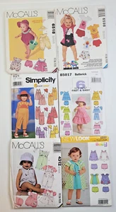 Lot of 6 Simplicity McCalls Sew Patterns Infant Baby Summer Clothes NB-Large - Picture 1 of 7