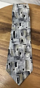 Cocktail Collection 100% Silk Tie champagne, gray, black abstract Stonehenge New - Picture 1 of 6