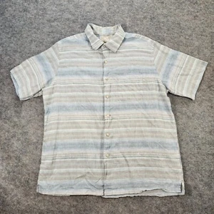 Tasso Elba Island Linen Blend Shirt Men Large Multicolor Casual Button Up Travel - Picture 1 of 9