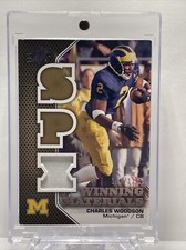 RARE Charles Woodson 2010 UD SPx Winning Materials  Michigan Jersey Card #/125