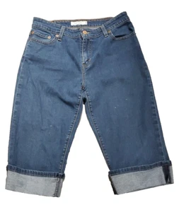 Levi's 515 size 10 Woman's Denim Cuffed Bermuda walking Capri Shorts 29x15 - Picture 1 of 7