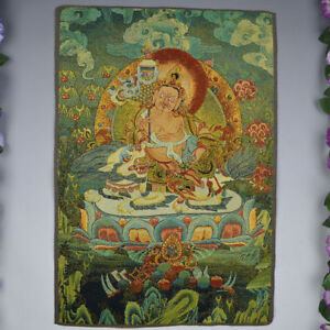 24" silk tapestry embroidery painting Tibetan Buddha Thangka Dzambala TANGKA