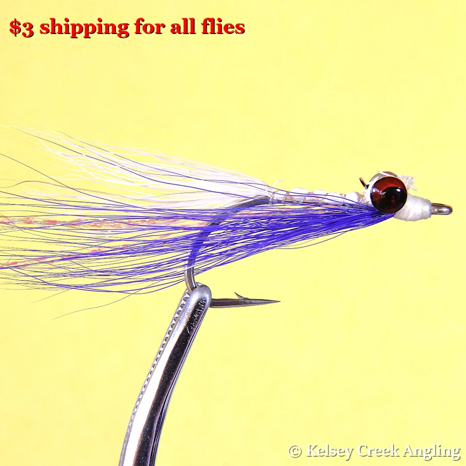 6-Pack Clouser's Deep Minnow Blue & White, Saltwater Fly Pattern - Image 1 of 1