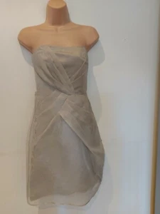 Karen Millen Champagne Silk Sequin Knee Length Dress (NEW) UK size 8 £250.00 - Picture 1 of 2