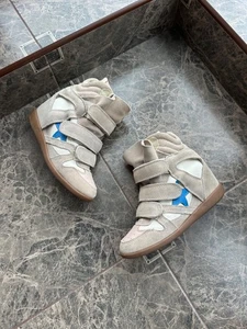 Isabel Marant Bekett Keilabsatz-Sneaker beige Wildleder-Absatz Größe 6 US - Bild 1 von 12