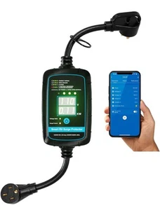 50 Amp Bluetooth Smart RV Surge Protector with KWH Meter and Auto-Reconnection - Picture 1 of 9