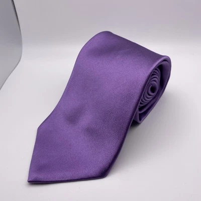 "Corbata Brooks Brothers Makers And Merchants para hombre seda púrpura liso 59""" Foto 1 de 3