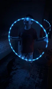 Blue Led Glow City Waist Hoop Hula Hoops Exercise Or Festival Fun * NIB - Picture 1 of 4