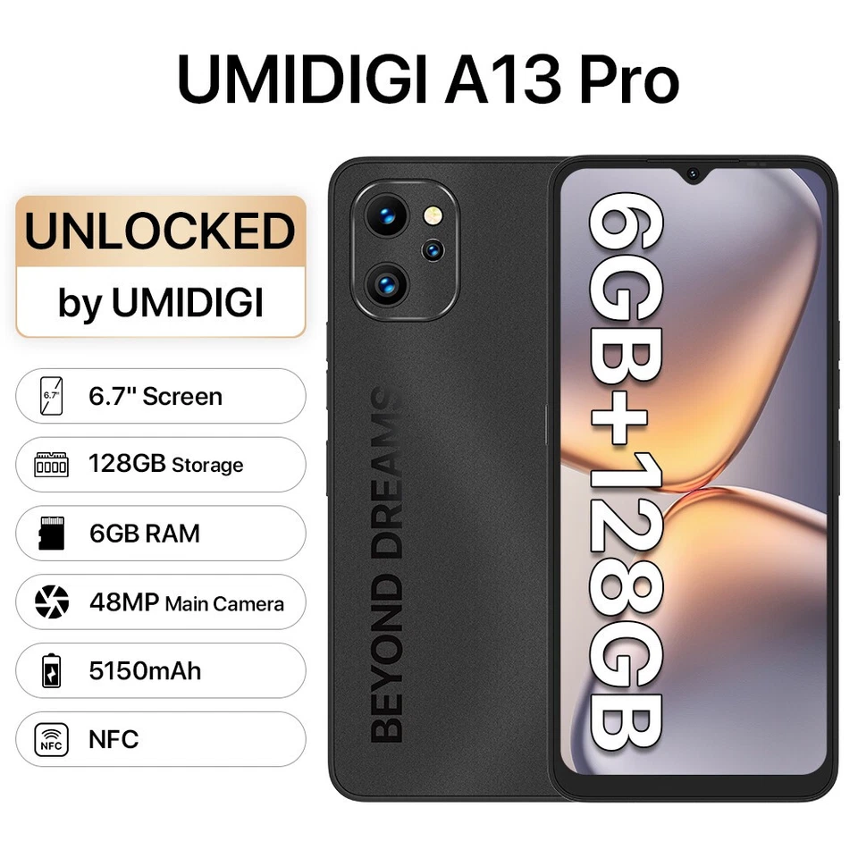 UMIDIGI A13 Pro 6GB+128GB Dual SIM 48MP 6.7" NFC Unlocked Android Smartphone