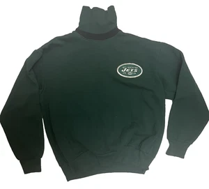 Vintage 90s Majestic New York Jets NFL Crew Turtleneck Sweatshirt Logo Size L - Green - Bild 1 von 10