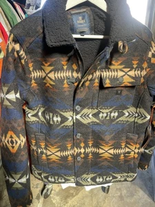 Roark X Pendleton Axeman Jacket Wool Aztec Blanket Print Sherpa Lined XS - Picture 1 of 7