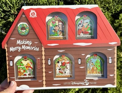 Disney Parks 2025 Christmas Making Merry Memories Stitch LE 5x Pin Set New - Image 1 of 2