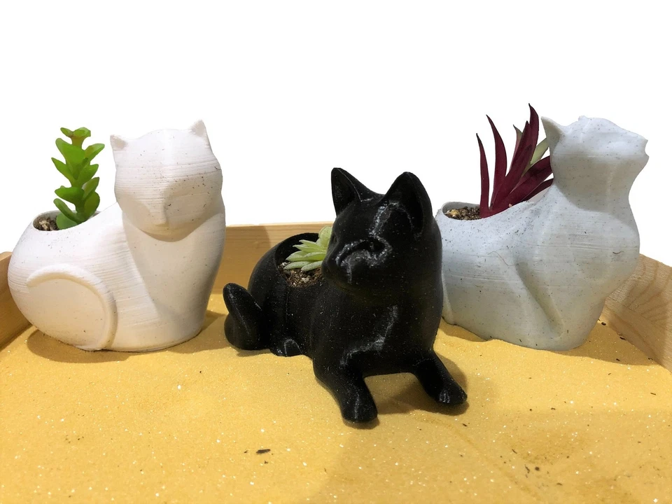 Linda maceta para gatos - maceta suculenta o soporte para plantas de aire Foto 1 de 4