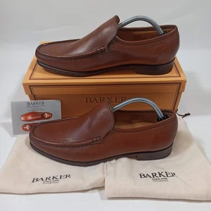 Scarpe slip-on uomo Barker England "Torquay" in pelle - vitello brunito - taglia 9,5 - Foto 1 di 18