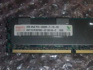 Hynix HMT151R7BFR8C-G7-DB-AA 4GB(1X4) 4RX8 PC3-8500R 1066MHZ ECC Server Memory - Picture 1 of 1