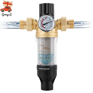 NUEVO filtro de agua del grifo filtro de agua prefiltro filtro de sedimentos medidor de presión de 3/4" - Imagen 1 de 20