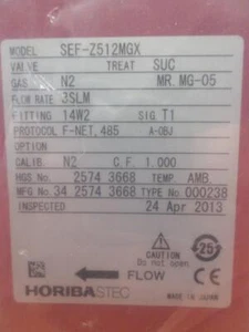 Horiba STEC SEF-Z512MGX Gas N2 3 SLM Mass Flow Controller - Picture 1 of 5