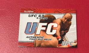 2009 UFC 63 BJ Penn Fight Mat Relics #FMBJP Used on 9.23.2006