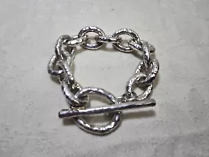 Ippolita Classico Jumbo Sterling Silver Hammered Bastille Link Bracelet 8.5in - Picture 1 of 18