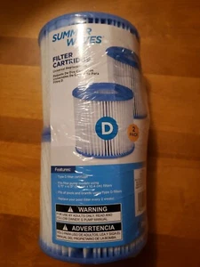 2 Summer Waves Escapes D Pool Filter Cartridge 3.75" x 4.13" RX600 RP400 - Picture 1 of 4