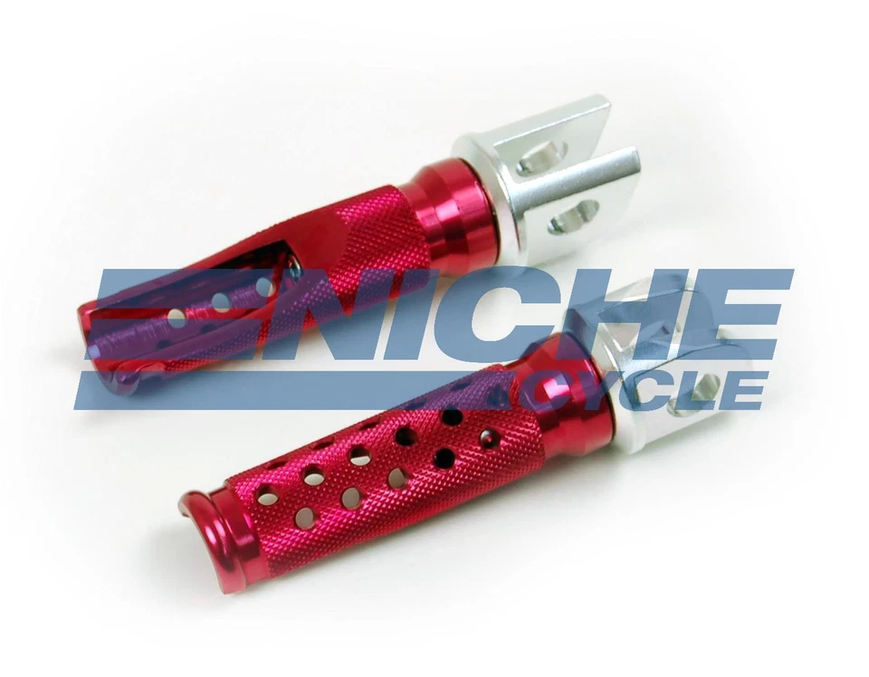 Yamaha FZR600 1989-1990 estriberas traseras rojas corte de barra Billet Race Foto 1 de 1