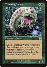 Tempting Wurm Onslaught HEAVILY PLD Green Rare MAGIC THE GATHERING CARD ABUGames